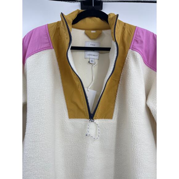 Free Assembly Womens Half Zip Mixy Popover Colorblock Sweater Sweatshirt XL - Picture 5 of 10